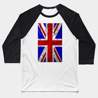 Wrinkled Union Jack Flag Baseball T-Shirt